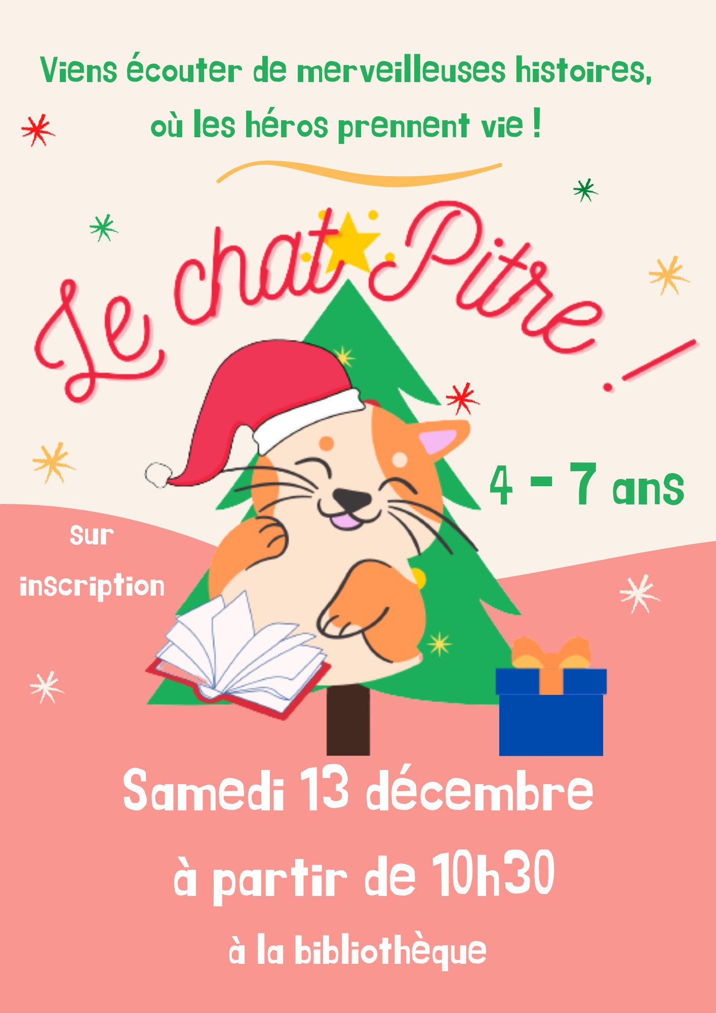Chat pitre affiche noel